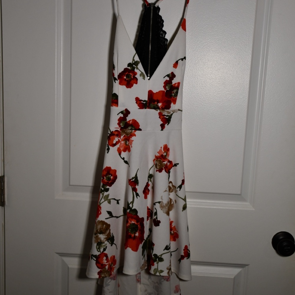 Love Culture Red Floral Backless Dress